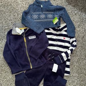 NWT Boys fleece pants & sweaters bundle